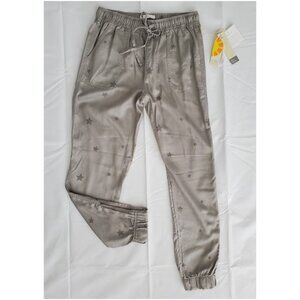 NWTC&C California Gray Star Ankle Zip Drawstring Waist Jogger Pants Size S